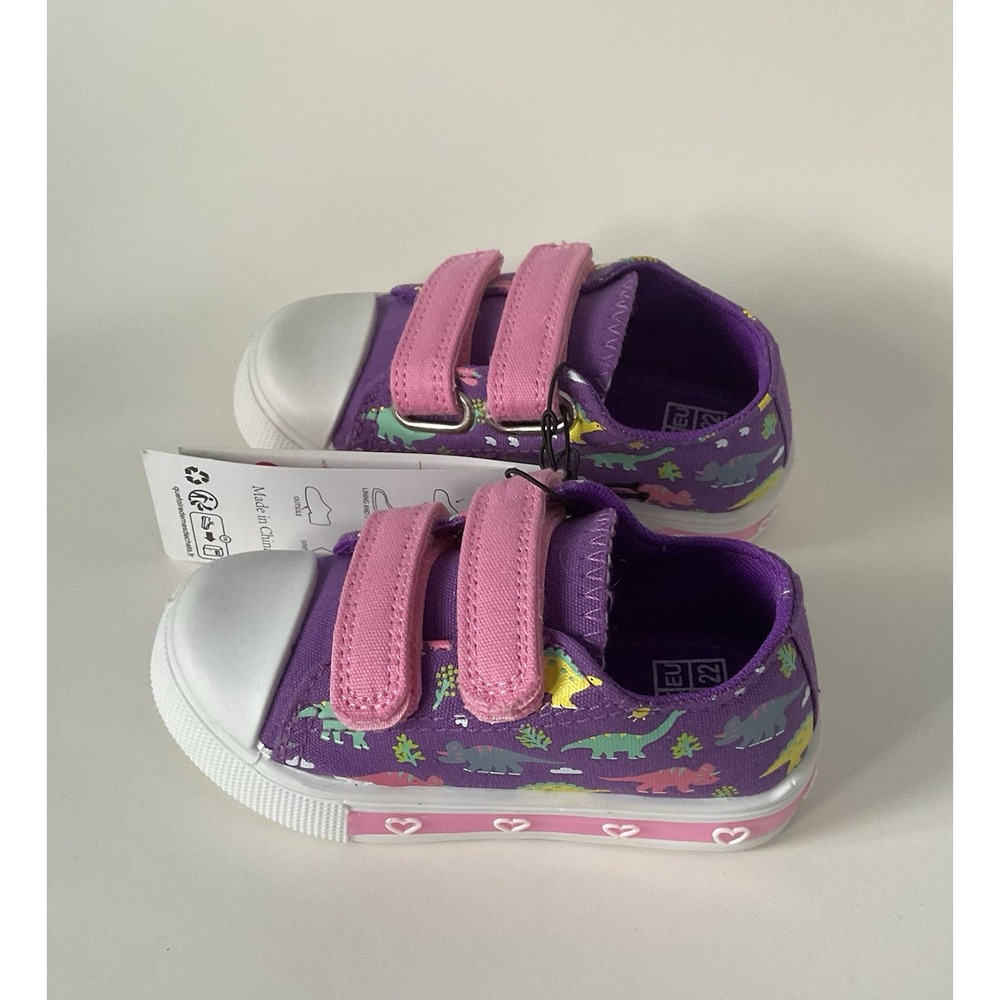 Funcoo‎ Plus Kids Light Up Sneakers Toddler Girls Canvas Purple Size 6